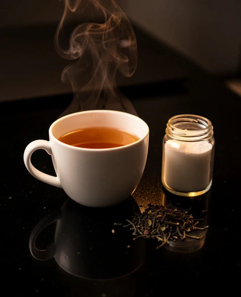 Tazza di tè keto su scrivania a Milano