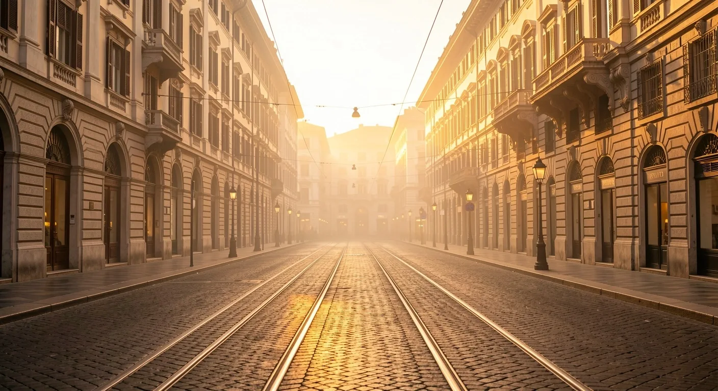 Atmosfera mattutina di una via di Milano